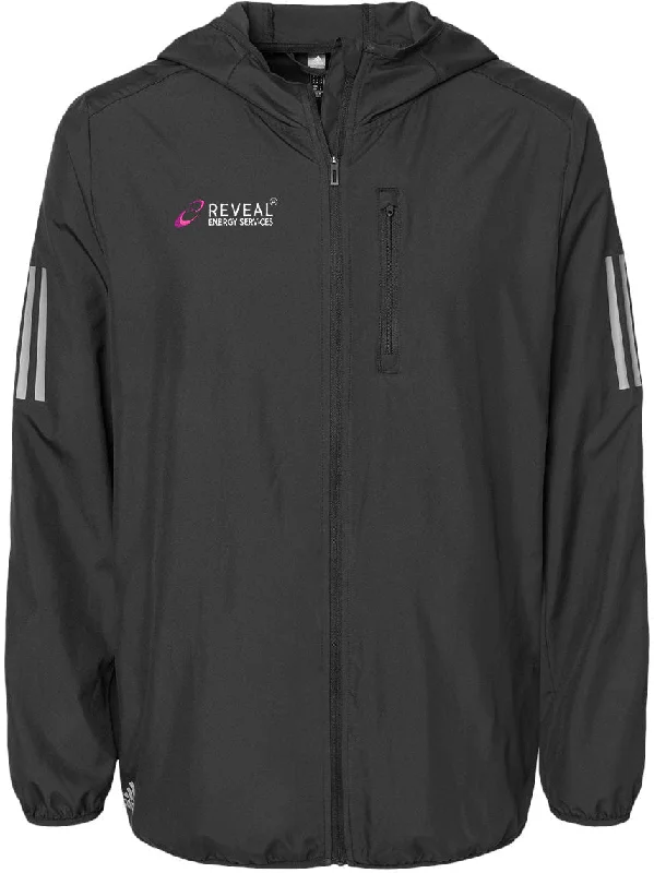 Hooded jackets with a drawstring hood for a sporty lookAdidas Hooded Full-Zip Windbreaker Hooded jackets with a drawstring hood for a sporty lookAdidas Hooded Full-Zip Windbreaker