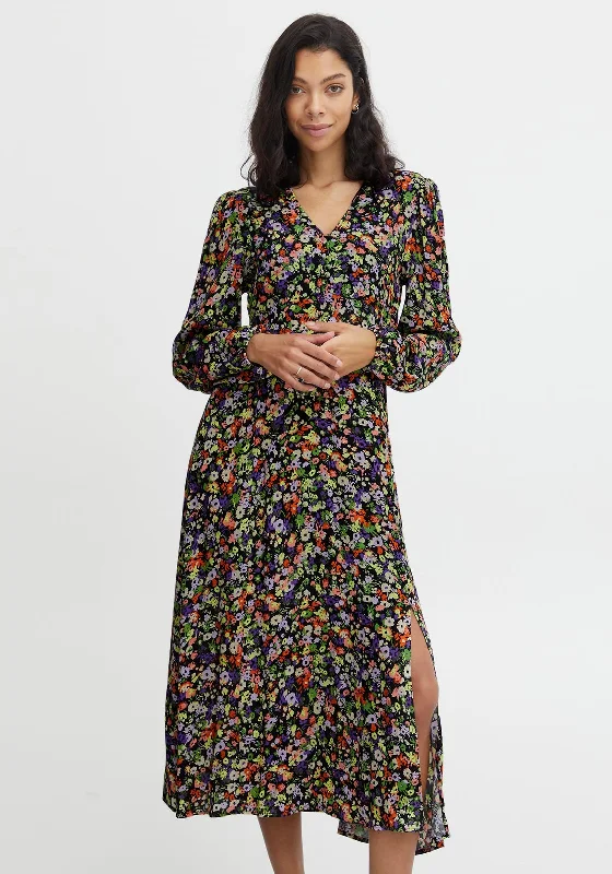 Party Dresses with Cut Out Details and Lace Insertions for Ladies' Bold and Feminine LookB.Young Bright Floral Print Maxi Dress, Multi Party Dresses with Cut Out Details and Lace Insertions for Ladies' Bold and Feminine LookB.Young Bright Floral Print Maxi Dress, Multi
