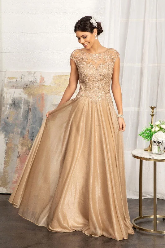 Party Dresses with Sequined Star Motifs and Sheer Sleeve and Ruffled Hem for Ladies' Celestial and Flirty LookLong Cap Sleeve Mother of the Bride Dress Party Dresses with Sequined Star Motifs and Sheer Sleeve and Ruffled Hem for Ladies' Celestial and Flirty LookLong Cap Sleeve Mother of the Bride Dress