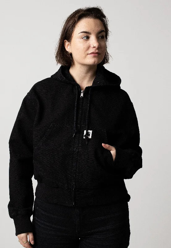 Denim jackets with a distressed and fringed detail for a more bohemian lookCarhartt WIP - W' Amherst Rinsed Black - Jacket Denim jackets with a distressed and fringed detail for a more bohemian lookCarhartt WIP - W' Amherst Rinsed Black - Jacket