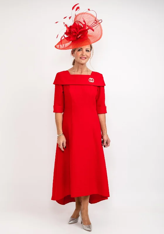 Party Dresses with Embroidered Stars and Sequined Dots for Ladies' Celestial and Playful LookCassandra Martha Jacquard Maxi Dress, Red Party Dresses with Embroidered Stars and Sequined Dots for Ladies' Celestial and Playful LookCassandra Martha Jacquard Maxi Dress, Red