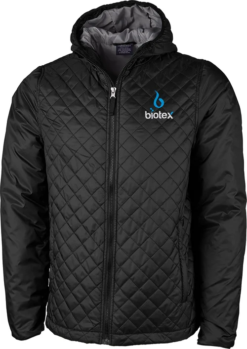 Plus size jackets with a flapped pocket and a button - down front for a classic lookCharles River Lithium Quilted Hooded Jacket Plus size jackets with a flapped pocket and a button - down front for a classic lookCharles River Lithium Quilted Hooded Jacket