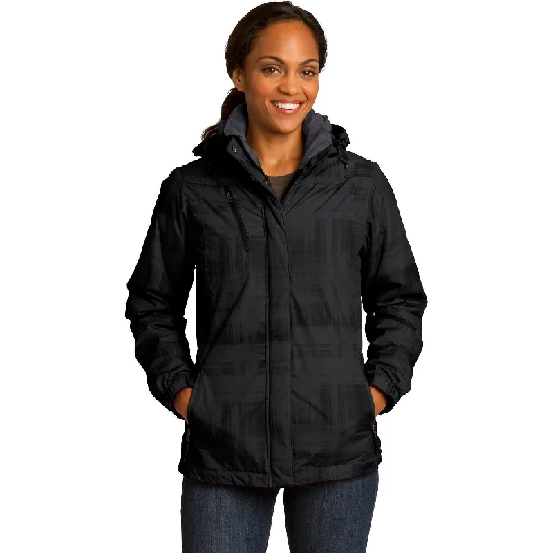 Longline jackets with a pleated front for a more formal lookCLOSEOUT - Port Authority Ladies Brushstroke Print Insulated Jacket Longline jackets with a pleated front for a more formal lookCLOSEOUT - Port Authority Ladies Brushstroke Print Insulated Jacket
