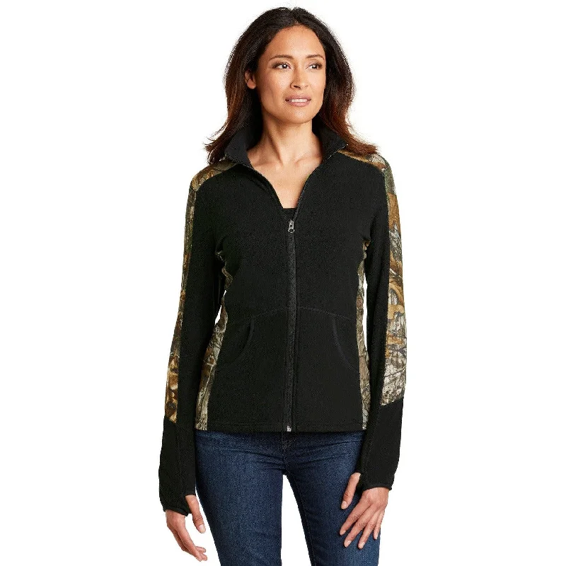 Cropped jackets with a metallic - threaded embroidery for a more glamorous lookCLOSEOUT - Port Authority Ladies Camouflage Microfleece Full-Zip Jacket Cropped jackets with a metallic - threaded embroidery for a more glamorous lookCLOSEOUT - Port Authority Ladies Camouflage Microfleece Full-Zip Jacket
