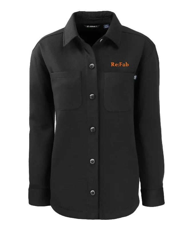 Longline trench coats with a double - breasted design for a classic lookCutter & Buck Roam Eco Knit Ladies Shirt Jacket Longline trench coats with a double - breasted design for a classic lookCutter & Buck Roam Eco Knit Ladies Shirt Jacket