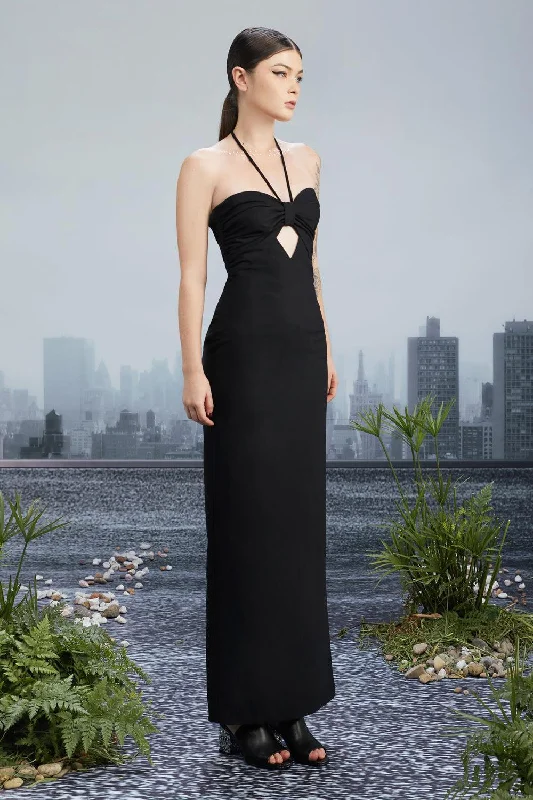 Party Dresses with Sequined Hearts and Ruffled Hem and Satin and Lace Combo for Ladies' Romantic and Feminine LookCypher Sheath Halter Neck Wool Cotton Ankle Length Dress Party Dresses with Sequined Hearts and Ruffled Hem and Satin and Lace Combo for Ladies' Romantic and Feminine LookCypher Sheath Halter Neck Wool Cotton Ankle Length Dress