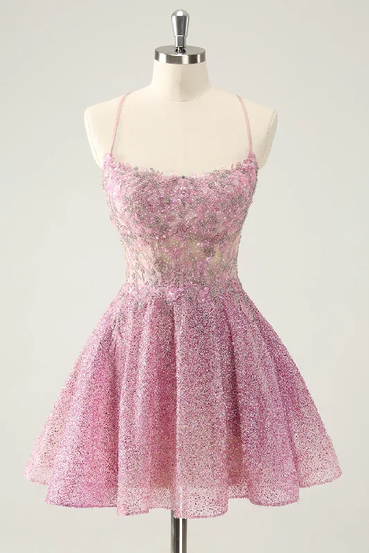 Striped Party Dresses with Button Front for Ladies' Classic and Timeless LookDark Pink A Line Sparkly Beading Appliques Corset Short Graduation Dress Striped Party Dresses with Button Front for Ladies' Classic and Timeless LookDark Pink A Line Sparkly Beading Appliques Corset Short Graduation Dress