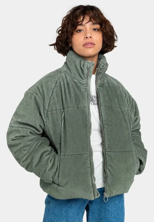 Fur - trimmed kimono jackets for a combination of exotic and luxuriousElement - Aspen Cord Agave Green - Jacket Fur - trimmed kimono jackets for a combination of exotic and luxuriousElement - Aspen Cord Agave Green - Jacket