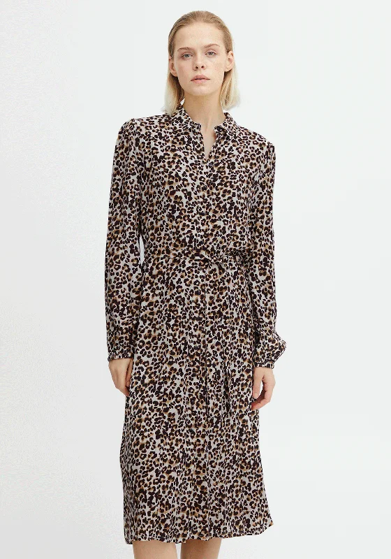 Party Dresses with Sequined Geometric Shapes and Lace and Chiffon Blend and Ruffled Sleeves for Ladies' Modern and Dramatic LookIchi Elima Midi Collar Dress, Leopard Print Party Dresses with Sequined Geometric Shapes and Lace and Chiffon Blend and Ruffled Sleeves for Ladies' Modern and Dramatic LookIchi Elima Midi Collar Dress, Leopard Print