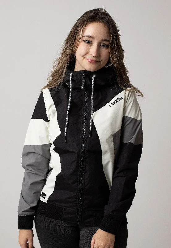 Hooded jackets with a drawstring hood and a kangaroo pocket for a sporty lookIriedaily - Puzzled Black White - Jacket