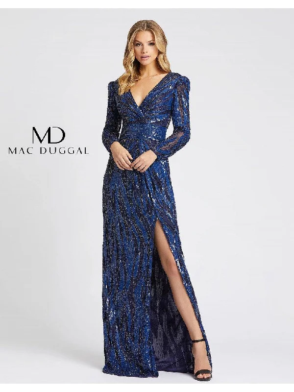 Plaid Party Dresses with Satin Trim for Ladies' Preppy and Stylish VibeMac Duggal 4635 Long Sleeve Evening Prom Dress Plaid Party Dresses with Satin Trim for Ladies' Preppy and Stylish VibeMac Duggal 4635 Long Sleeve Evening Prom Dress