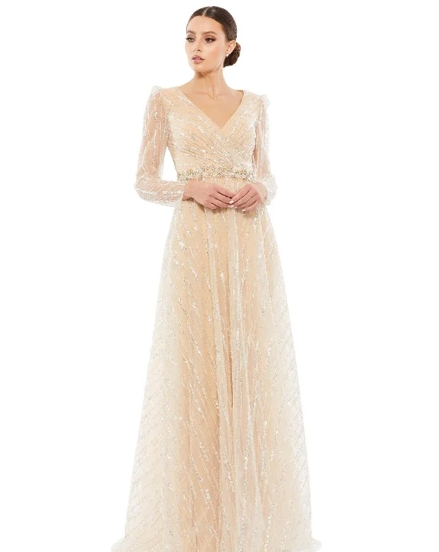 Party Dresses with Embroidered Party Animals and Colorful Sequins for Ladies' Themed Party FunMac Duggal 67859 Long Sleeve Formal Evening Dress Party Dresses with Embroidered Party Animals and Colorful Sequins for Ladies' Themed Party FunMac Duggal 67859 Long Sleeve Formal Evening Dress