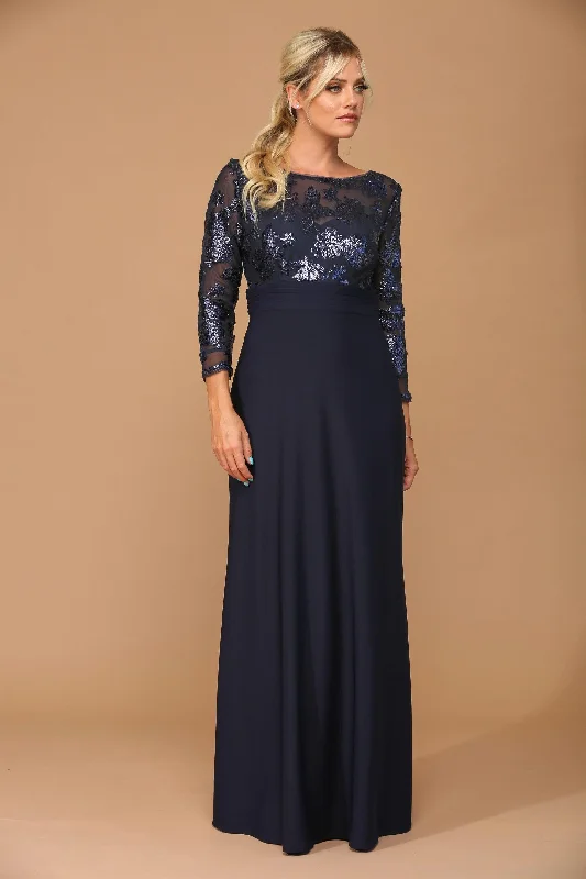 Party Dresses with Lace Insertions on the Skirt and Beaded Waistband for Ladies' Feminine and Glamorous LookMother of the Bride Long Formal Evening Lace Dress Party Dresses with Lace Insertions on the Skirt and Beaded Waistband for Ladies' Feminine and Glamorous LookMother of the Bride Long Formal Evening Lace Dress