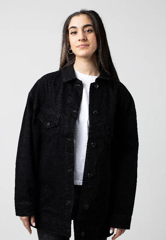 Fitted leather jackets with a lace - up front and a belt for a more stylish lookNoisy May - Casie Oversized Black - Jacket Fitted leather jackets with a lace - up front and a belt for a more stylish lookNoisy May - Casie Oversized Black - Jacket
