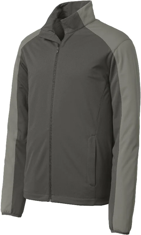 Leather jackets with a perforated design for breathabilityCLOSEOUT - Port Authority Active Colorblock Soft Shell Jacket Leather jackets with a perforated design for breathabilityCLOSEOUT - Port Authority Active Colorblock Soft Shell Jacket