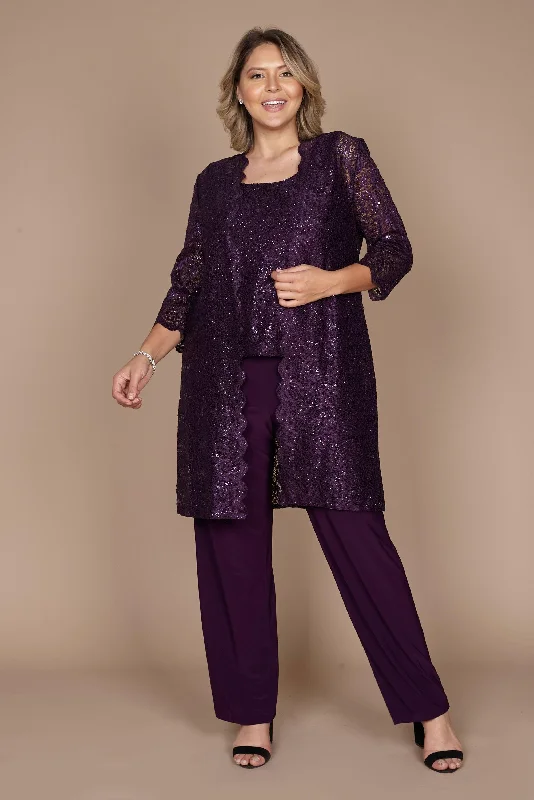 High Low Hem Party Dresses with Sheer Panel for Ladies' Fashion Forward LookR&M Richards 1993P Metallic Lace Petite Pant Suit High Low Hem Party Dresses with Sheer Panel for Ladies' Fashion Forward LookR&M Richards 1993P Metallic Lace Petite Pant Suit