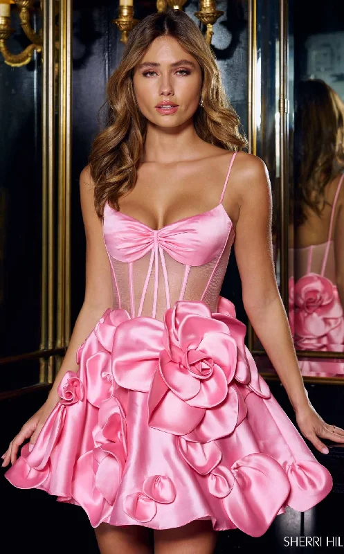 Tiered Party Dresses with Floral Applique for Ladies' Garden PartiesSherri Hill 56528 Dress Tiered Party Dresses with Floral Applique for Ladies' Garden PartiesSherri Hill 56528 Dress