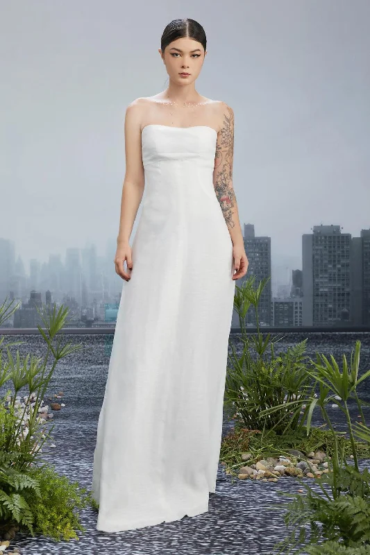 Wrap Style Party Dresses with Belt for Ladies' Comfortable and Stylish OutfitSnow Crash Strapless Semi-Heart Neck Silk Polyester Floor Length Dress Wrap Style Party Dresses with Belt for Ladies' Comfortable and Stylish OutfitSnow Crash Strapless Semi-Heart Neck Silk Polyester Floor Length Dress