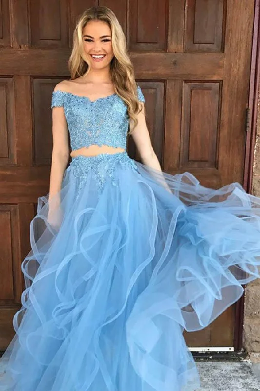 Party Dresses with Sheer Sleeve and Sequined Cuffs and Bow at the Waist and Embroidered Skirt for Ladies' Elegant and Intricate LookTwo Piece Off The Shoulder Sky Blue Organza Prom Dress with Appliques PG451 Party Dresses with Sheer Sleeve and Sequined Cuffs and Bow at the Waist and Embroidered Skirt for Ladies' Elegant and Intricate LookTwo Piece Off The Shoulder Sky Blue Organza Prom Dress with Appliques PG451