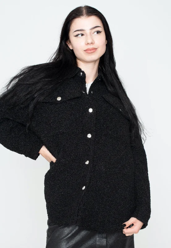 Puffer jackets with a detachable faux - fur collar for versatilityUrban Classics - Ladies Sherpa Black - Jacket Puffer jackets with a detachable faux - fur collar for versatilityUrban Classics - Ladies Sherpa Black - Jacket