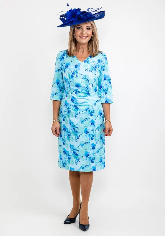 Party Dresses with Tassel Hem and Metallic Lace for Ladies' Boho and Luxurious LookVia Veneto Floral Print Pencil Dress, Blue Multi Party Dresses with Tassel Hem and Metallic Lace for Ladies' Boho and Luxurious LookVia Veneto Floral Print Pencil Dress, Blue Multi