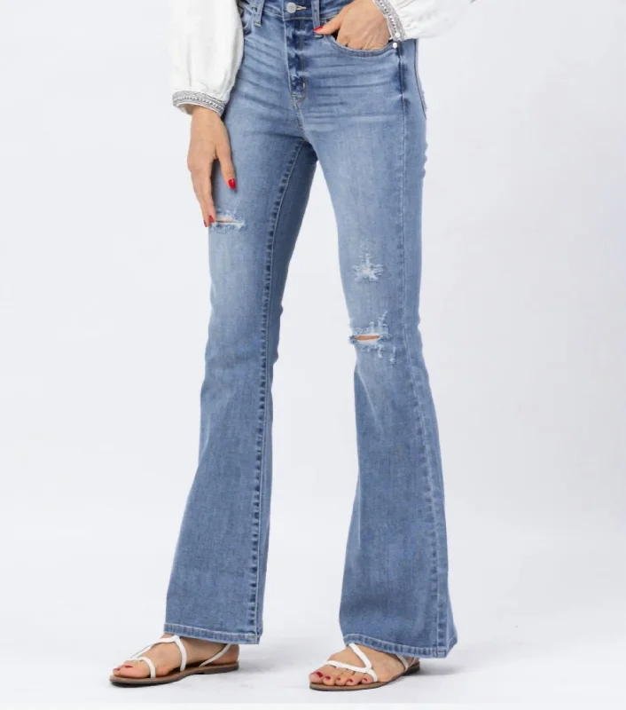 Denim jeans for a camping adventure to withstand the elementsAnaheim Fit & Flare Denim Jean In Blue Denim jeans for a camping adventure to withstand the elementsAnaheim Fit & Flare Denim Jean In Blue