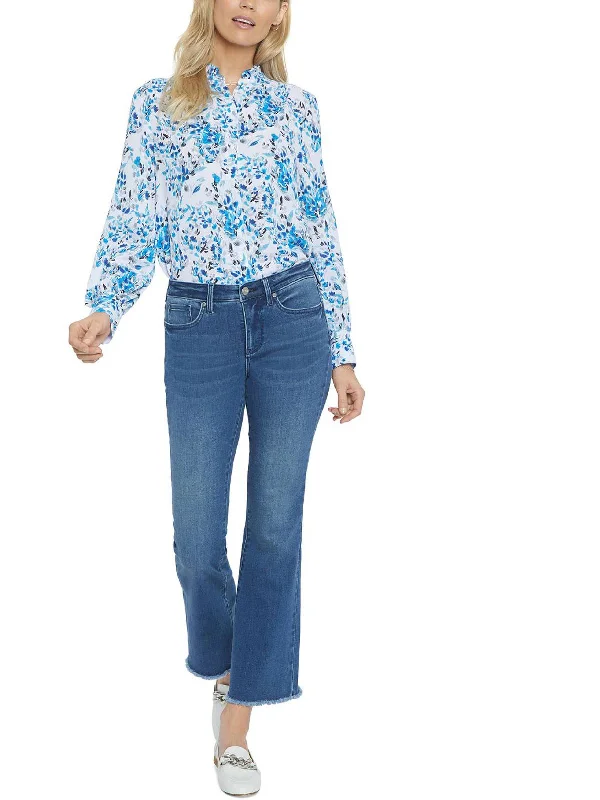Denim jeans for a minimalist wardrobe as a versatile stapleAva Womens Ankle Frayed Hem Flare Jeans Denim jeans for a minimalist wardrobe as a versatile stapleAva Womens Ankle Frayed Hem Flare Jeans