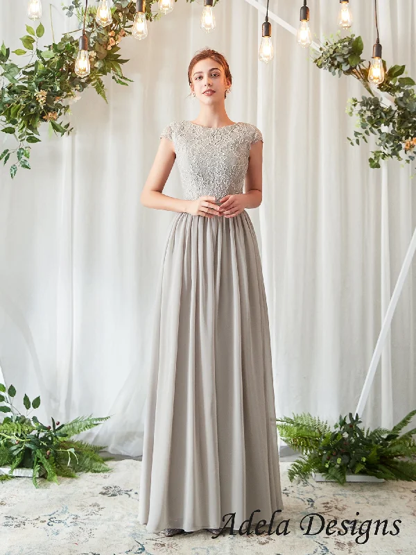 Wedding Dresses with Sheer Sleeve and Sequined Cuffs and Bow at the Waist and Embroidered Skirt and Belt and Embroidered Floral Patterns for an Elegant and Intricate LookBrooke Wedding Dresses with Sheer Sleeve and Sequined Cuffs and Bow at the Waist and Embroidered Skirt and Belt and Embroidered Floral Patterns for an Elegant and Intricate LookBrooke