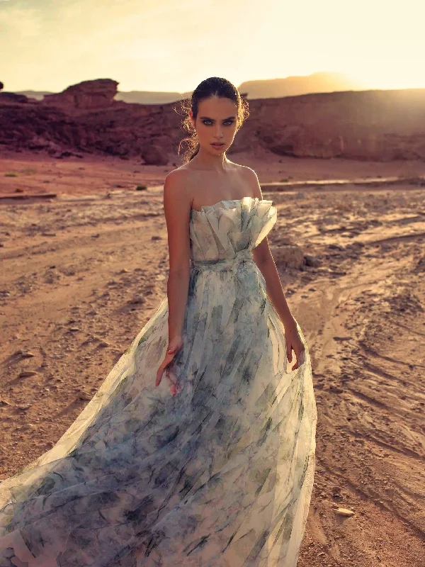 Bohemian Style Lace Wedding Dresses with Bell Sleeves for Outdoor WeddingsVilsanda