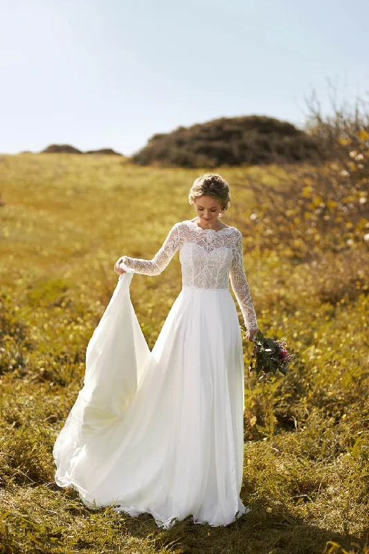 Wedding Dresses with High Low Sheer Skirt and Embroidered Birds and Sequined Floral Motifs for a Nature Inspired and Dramatic LookBR21433 Wedding Dresses with High Low Sheer Skirt and Embroidered Birds and Sequined Floral Motifs for a Nature Inspired and Dramatic LookBR21433