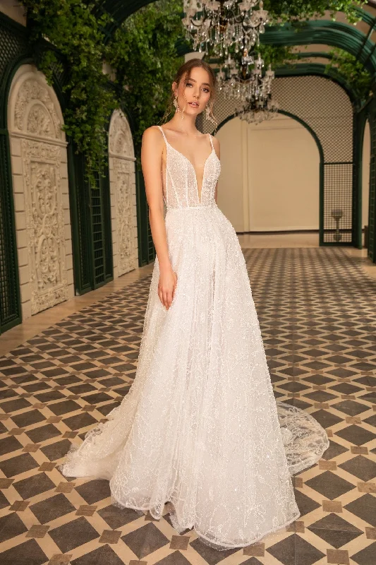 Beaded Wedding Dresses with Tulle and Lace Combo for a Dreamy LookDany Tabet Dita - Size 6 Beaded Wedding Dresses with Tulle and Lace Combo for a Dreamy LookDany Tabet Dita - Size 6