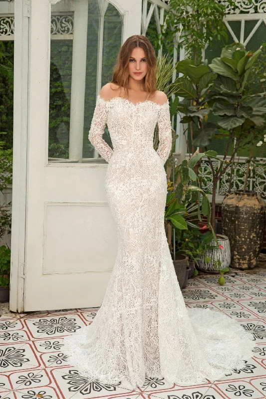 Wedding Dresses with Metallic Sequined Bodice and Chiffon Skirt and Ruffled Hem and Sheer Back for a Glamorous and Flirty LookDany Tabet Lana - Size 12 Wedding Dresses with Metallic Sequined Bodice and Chiffon Skirt and Ruffled Hem and Sheer Back for a Glamorous and Flirty LookDany Tabet Lana - Size 12