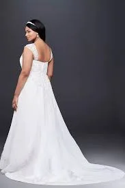 Wedding Dresses with Pleated Skirts and Lace Overlay and Bow at the Back for a Feminine and Timeless LookDavid's Bridal 9V9010 Wedding Dresses with Pleated Skirts and Lace Overlay and Bow at the Back for a Feminine and Timeless LookDavid's Bridal 9V9010