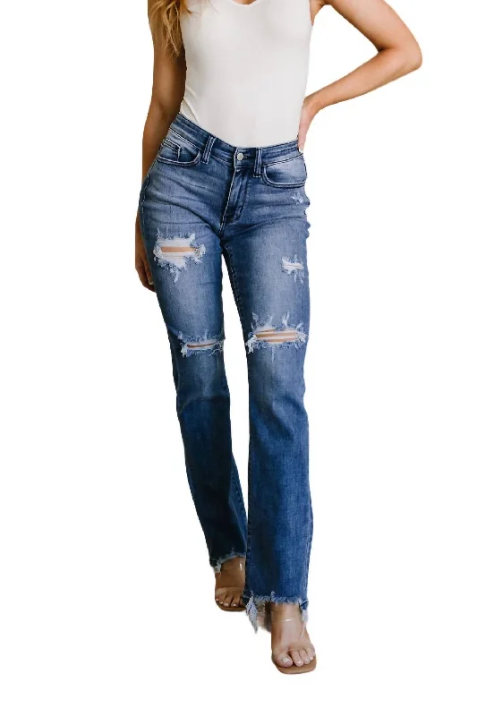 Affordable denim jeans for budget - conscious shoppers without sacrificing styleDestroyed Straight Jeans In Dark Wash Affordable denim jeans for budget - conscious shoppers without sacrificing styleDestroyed Straight Jeans In Dark Wash