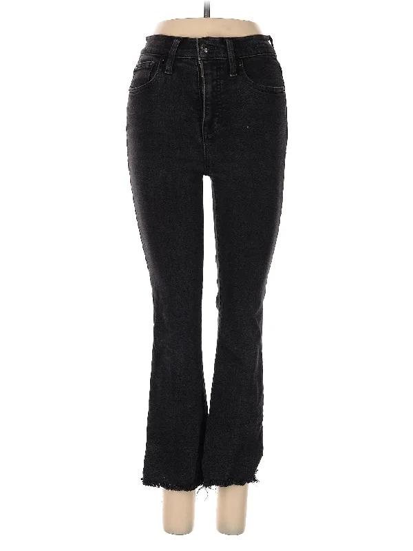 Denim jeans with a front - pocket zipper for added securityHigh-Rise Bootleg Jeans