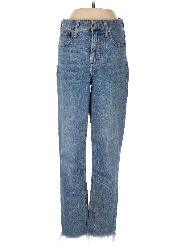 Side - slit denim jeans for added mobility and a modern and stylish lookHigh-Rise Straight-leg Jeans in Medium Wash Side - slit denim jeans for added mobility and a modern and stylish lookHigh-Rise Straight-leg Jeans in Medium Wash