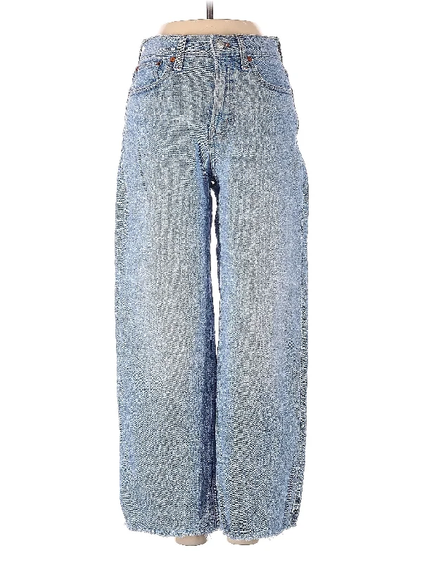 Denim jeans with a raw - edge hem for a rugged and unfinished lookHigh-Rise Wide-leg Jeans in Light Wash Denim jeans with a raw - edge hem for a rugged and unfinished lookHigh-Rise Wide-leg Jeans in Light Wash