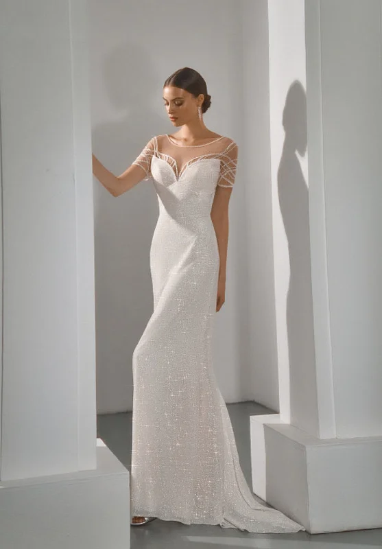 Wedding Dresses with Embroidered Party Animals and Colorful Sequins and Satin Sash for a Themed Party FunIvilia Wedding Dresses with Embroidered Party Animals and Colorful Sequins and Satin Sash for a Themed Party FunIvilia