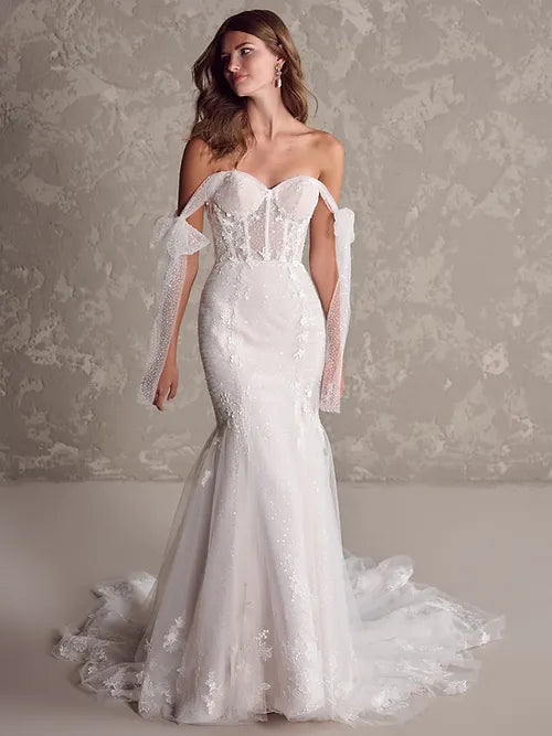 Wedding Dresses with Bell Sleeves and Ruffled Skirt for a Playful LookMaggie Sottero Lisbon Wedding Dresses with Bell Sleeves and Ruffled Skirt for a Playful LookMaggie Sottero Lisbon