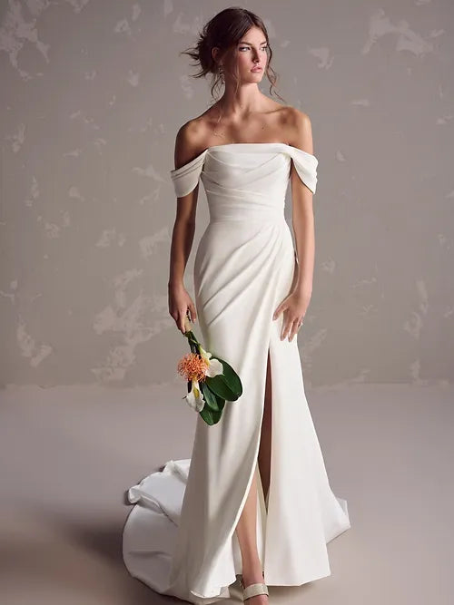 Wedding Dresses with Sequined Hearts and Ruffled Hem and Satin and Lace Combo and Bow at the Waist and Embroidered Floral Patterns and Belt for a Romantic and Sweet LookMaggie Sottero Summer Wedding Dresses with Sequined Hearts and Ruffled Hem and Satin and Lace Combo and Bow at the Waist and Embroidered Floral Patterns and Belt for a Romantic and Sweet LookMaggie Sottero Summer