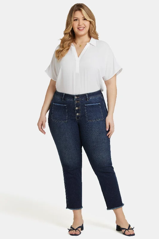 Denim jeans for a gym session if they have sufficient stretch for movementMarilyn Straight Ankle Jeans In Plus Size - Lotus Gardens Denim jeans for a gym session if they have sufficient stretch for movementMarilyn Straight Ankle Jeans In Plus Size - Lotus Gardens