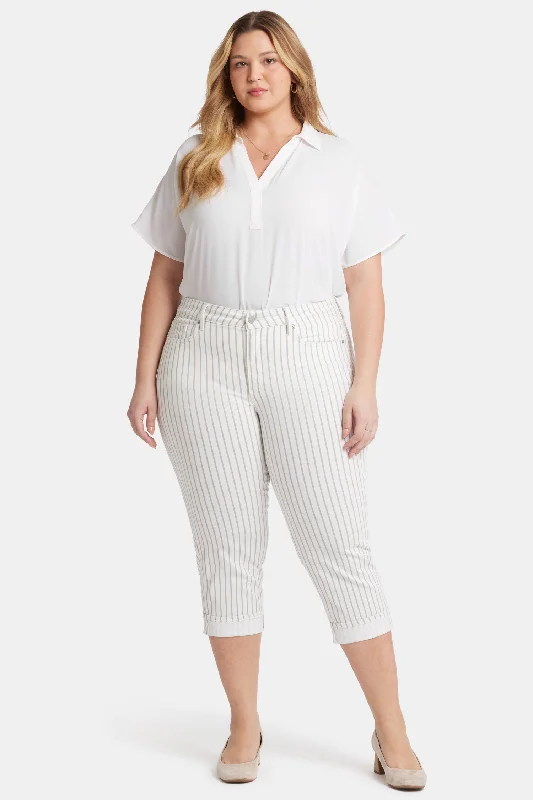 Dark - wash denim jeans with a sleek and sophisticated look for formal occasionsMarilyn Straight Crop Jeans In Plus Size - Beach Cruise Stripe Dark - wash denim jeans with a sleek and sophisticated look for formal occasionsMarilyn Straight Crop Jeans In Plus Size - Beach Cruise Stripe