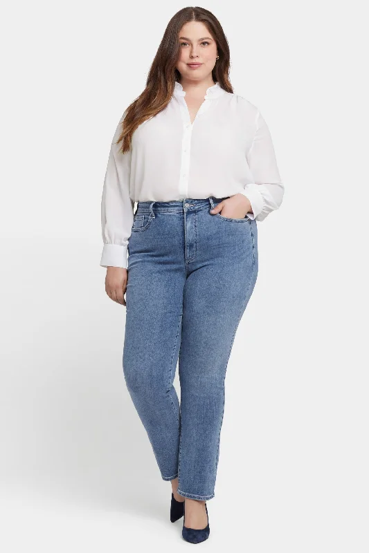 Double - denim - friendly denim jeans for a trendy monochromatic outfitMarilyn Straight Jeans In Plus Size - Hayden Valley Double - denim - friendly denim jeans for a trendy monochromatic outfitMarilyn Straight Jeans In Plus Size - Hayden Valley