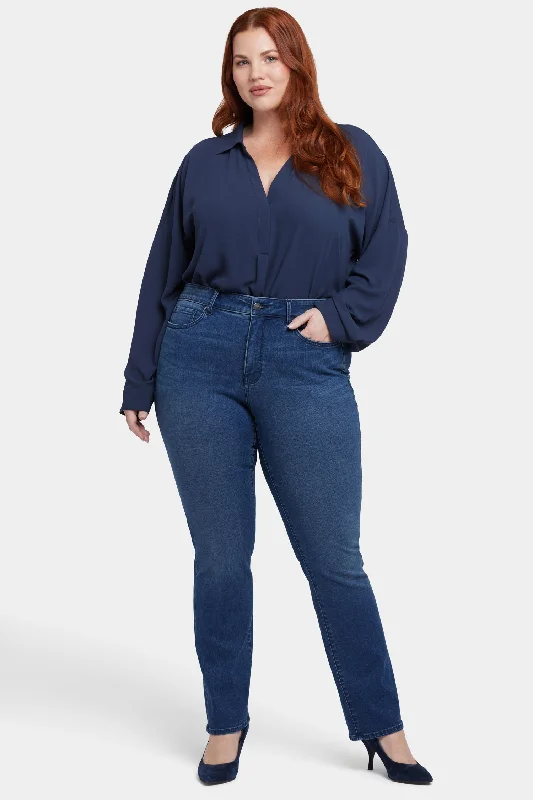 Denim jeans with a cuffed hem for a preppy and put - together appearanceMarilyn Straight Jeans In Plus Size - Rendezvous Denim jeans with a cuffed hem for a preppy and put - together appearanceMarilyn Straight Jeans In Plus Size - Rendezvous