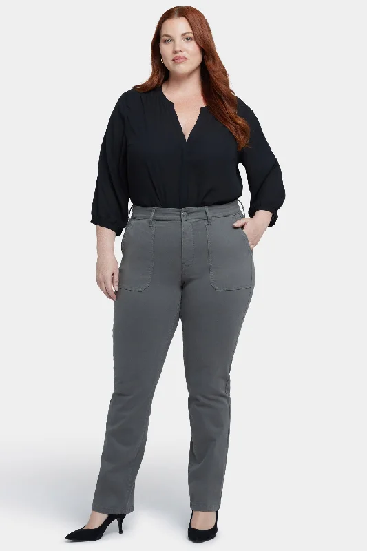 Patchwork denim jeans with unique fabric combinations for a one - of - a - kind lookMarilyn Straight Jeans In Plus Size - Vine Leaf Patchwork denim jeans with unique fabric combinations for a one - of - a - kind lookMarilyn Straight Jeans In Plus Size - Vine Leaf