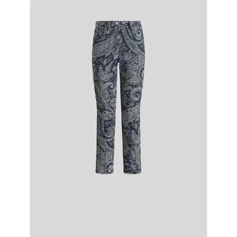 Cargo - pocket denim jeans with multiple utility pockets for added functionalityPaisley Pattern Jeans Cargo - pocket denim jeans with multiple utility pockets for added functionalityPaisley Pattern Jeans