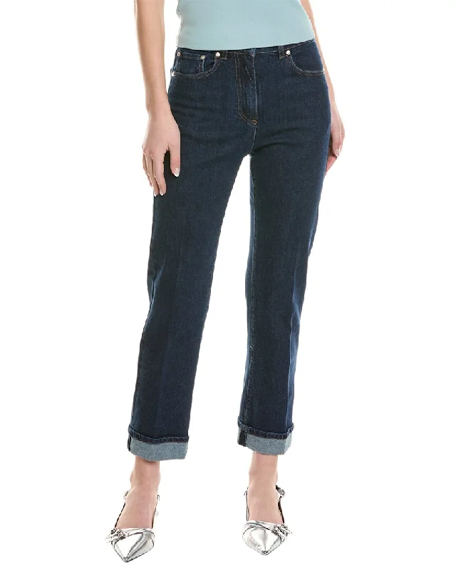 Denim jeans for a street - style look with bold accessoriesPeserico Dark Indigo Straight Jean Denim jeans for a street - style look with bold accessoriesPeserico Dark Indigo Straight Jean