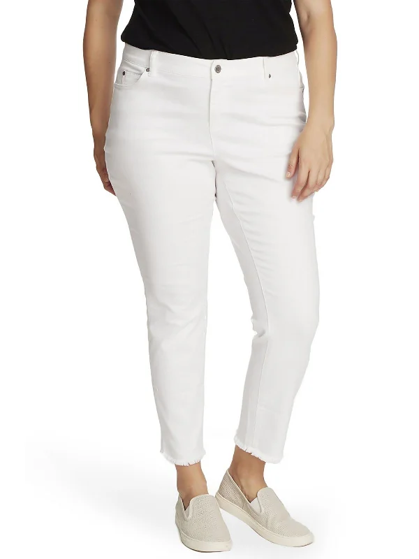 Denim jeans for a city break to explore in style and comfortPlus Womens High Rise Frayed Hem Ankle Jeans Denim jeans for a city break to explore in style and comfortPlus Womens High Rise Frayed Hem Ankle Jeans