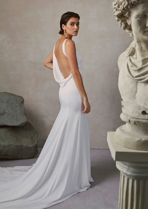 Wedding Dresses with Embroidered Floral Patterns and Tassel Hem and Sequined Bodice and Satin Sash and Belt for a Bohemian and Glamorous LookSarah Seven Athena