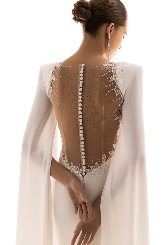 Wedding Dresses with Rhinestone Embellishments and Sheer Sleeves and Tulle Skirt for a Luxurious and Alluring LookBRIGHT Wedding Dresses with Rhinestone Embellishments and Sheer Sleeves and Tulle Skirt for a Luxurious and Alluring LookBRIGHT